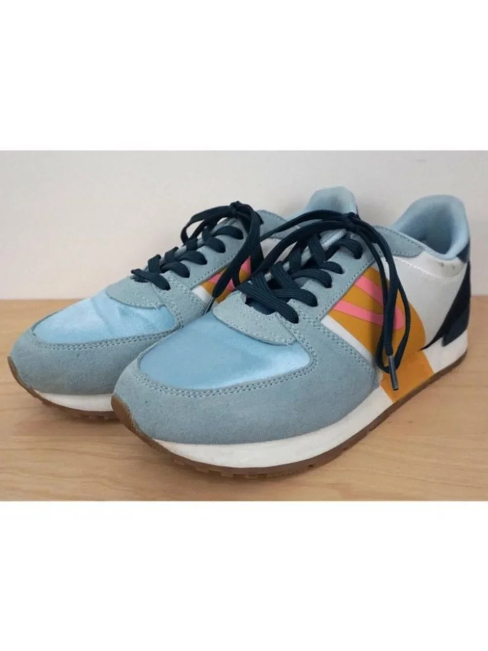 Tretorn Lyola Blue White Lace Up Suede Leather Sneakers Shoes Size 7M